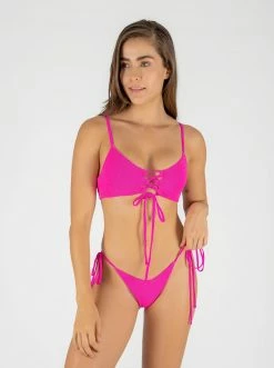 ONEONESWIMWEAR Abby Top Fuchsia Crinkle