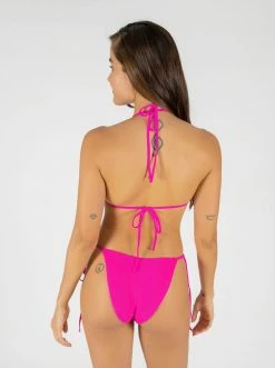 ONEONESWIMWEAR Ariel Bottom Fuchsia Crinkle