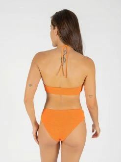 ONEONESWIMWEAR Lana Bottom Tangerine Crinkle