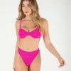 ONEONESWIMWEAR Lupita Top Fuchsia Crinkle