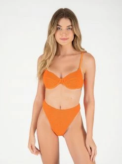 ONEONESWIMWEAR Taylor Bottom Tangerine Crinkle