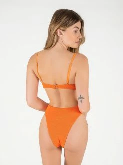 ONEONESWIMWEAR Taylor Bottom Tangerine Crinkle