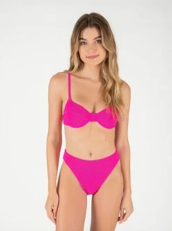 ONEONESWIMWEAR Taylor Bottom Fuchsia Crinkle
